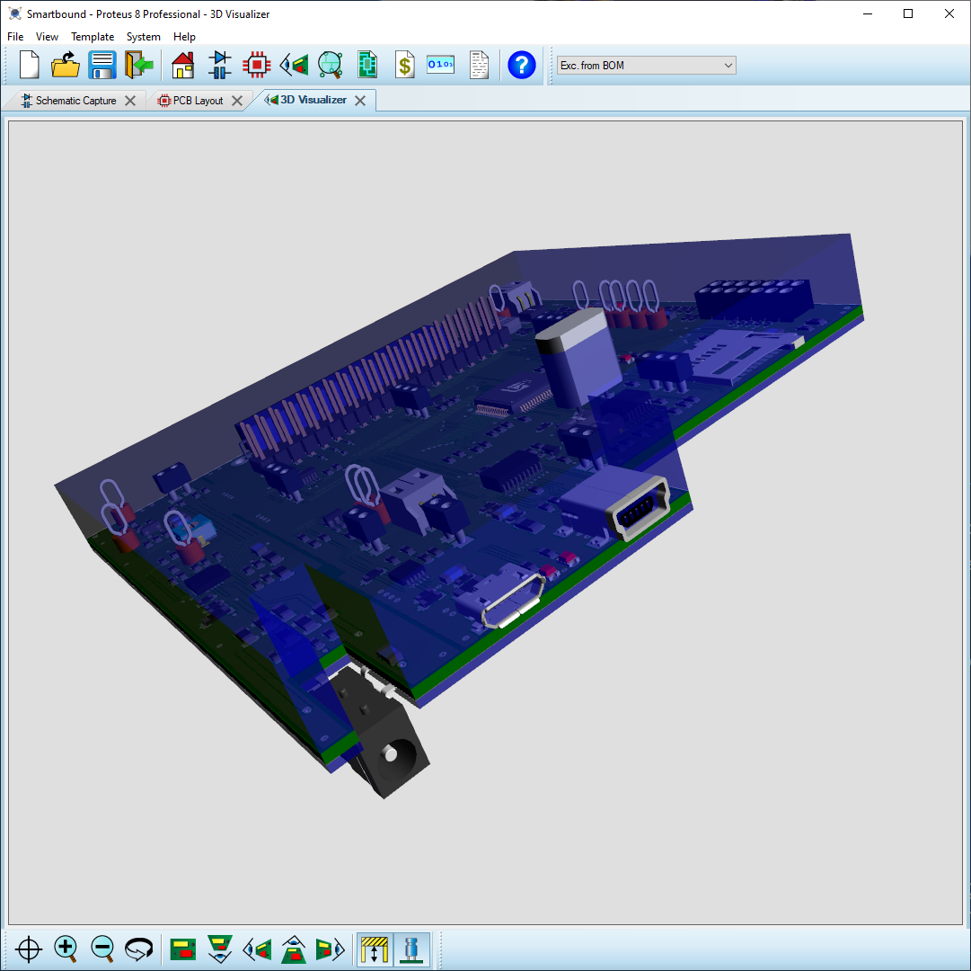 Proteus 3D model with bounding box.
