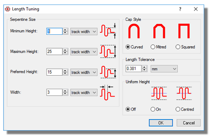 PCB Length Matching Tracks - Proteus