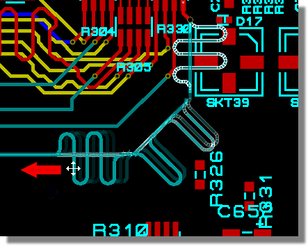 PCB serpentine segments