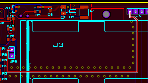Track with a Via Shield