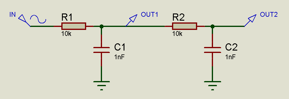 Low Pass RC Filter Example.