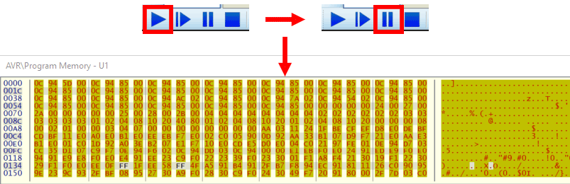 FLASH Memory loaded with bootloaded program.