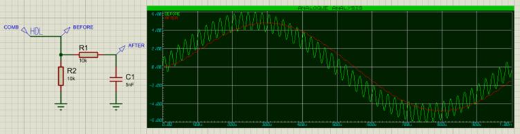 Low Pass Filter with Capacitor.