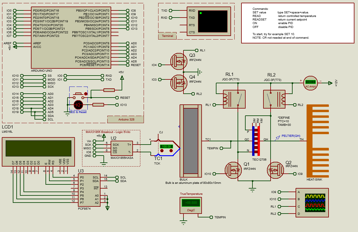Arduino Peltier PID Schematic