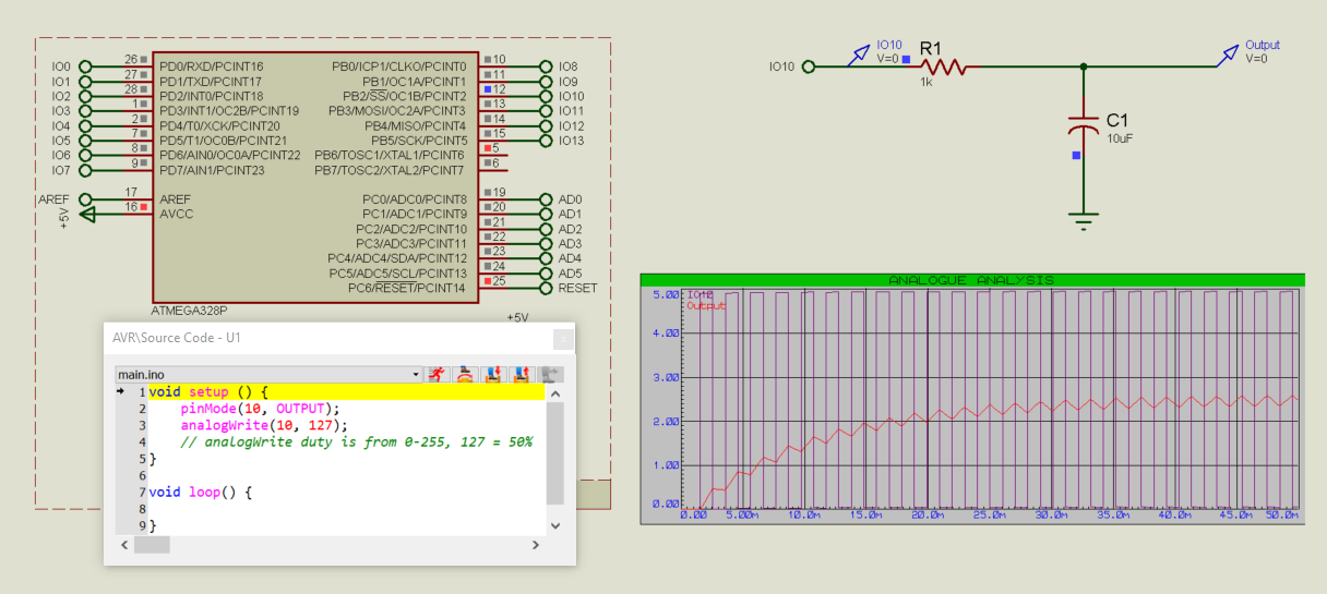 Arduino PWM Simulation in Proteus VSM.