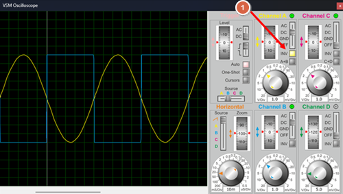 Inverting a Signal with Proteus Scope.