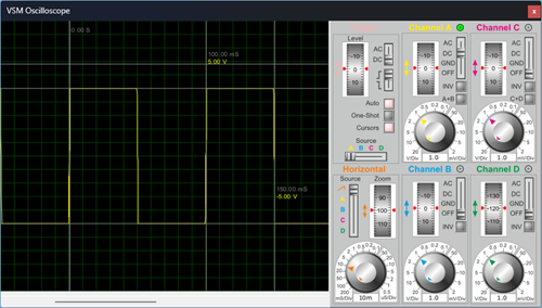 Scope Popup with cursors for signal measurement.