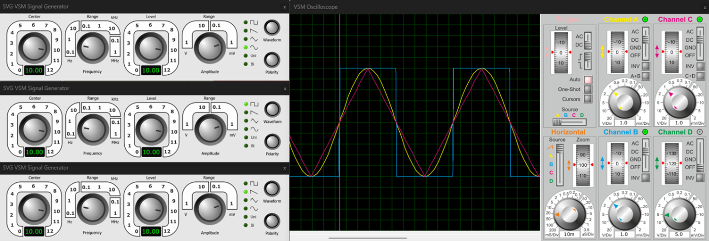 Three Function Generators configured as above.