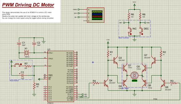 8051 DC Motor Controller Schematic.