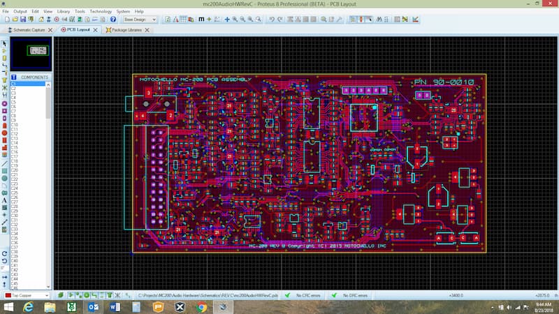 Proteus Audio PCB schematic