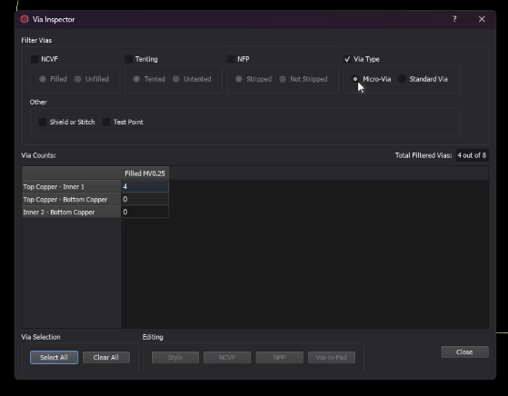 HDI Micro-Vias in Proteus support high speed design with accurate length matching and reduced stub parasitics.