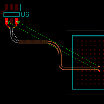 Differential pairs include an automatic phase matching mode to equalize the lengths as soon as possible after they diverge.