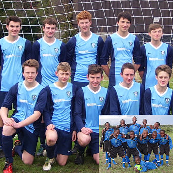 Embsay Juniors wearing the Labcenter Logo shirts.