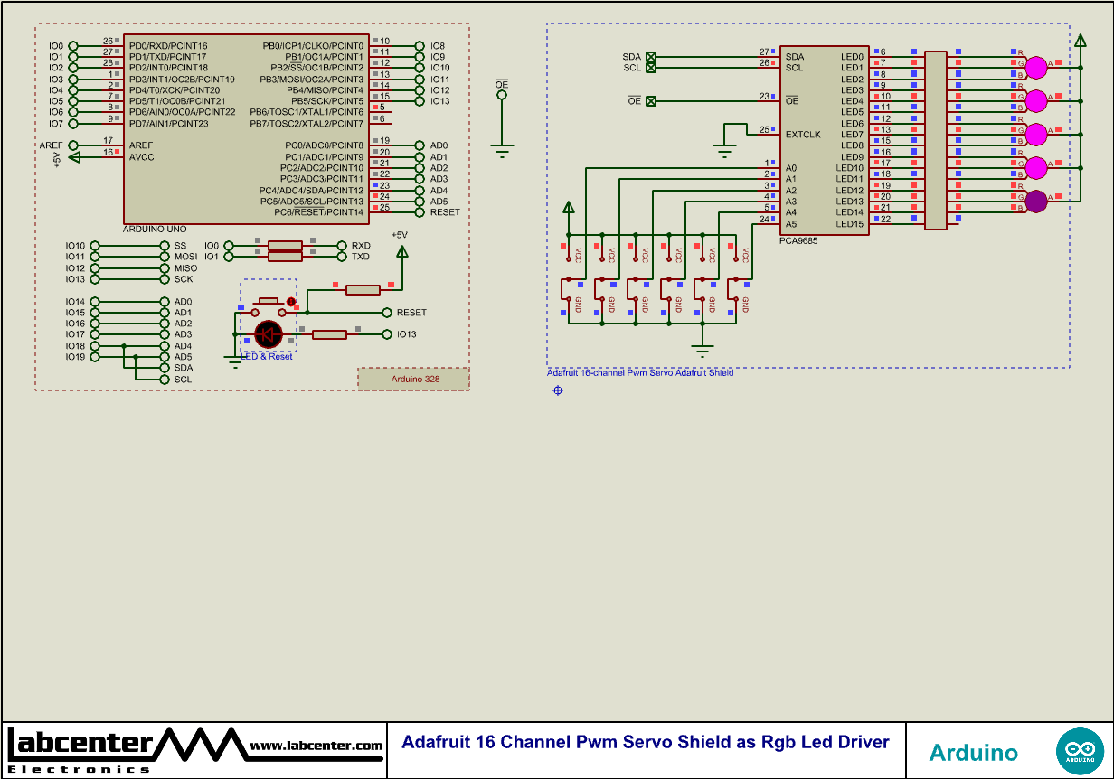 Adafruit 16 Channel Pwm Servo Shield as Rgb Led Driver