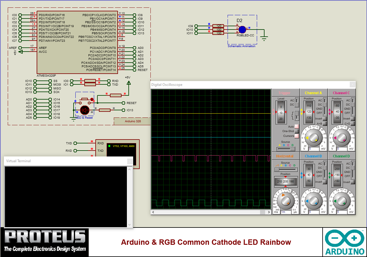 Arduino & RGB Common Cathode LED Rainbow