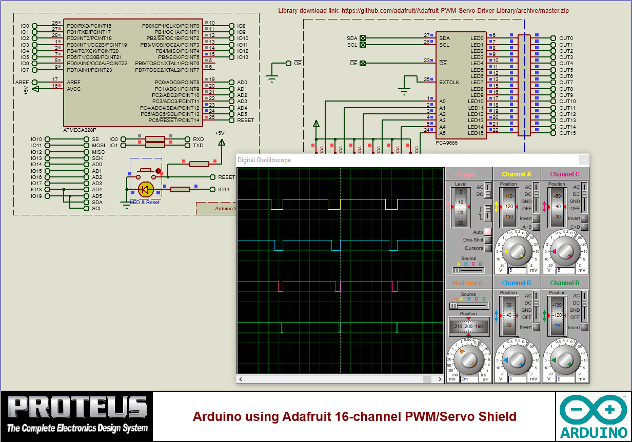 Arduino 16 Channel Pwm Shield - PWM test
