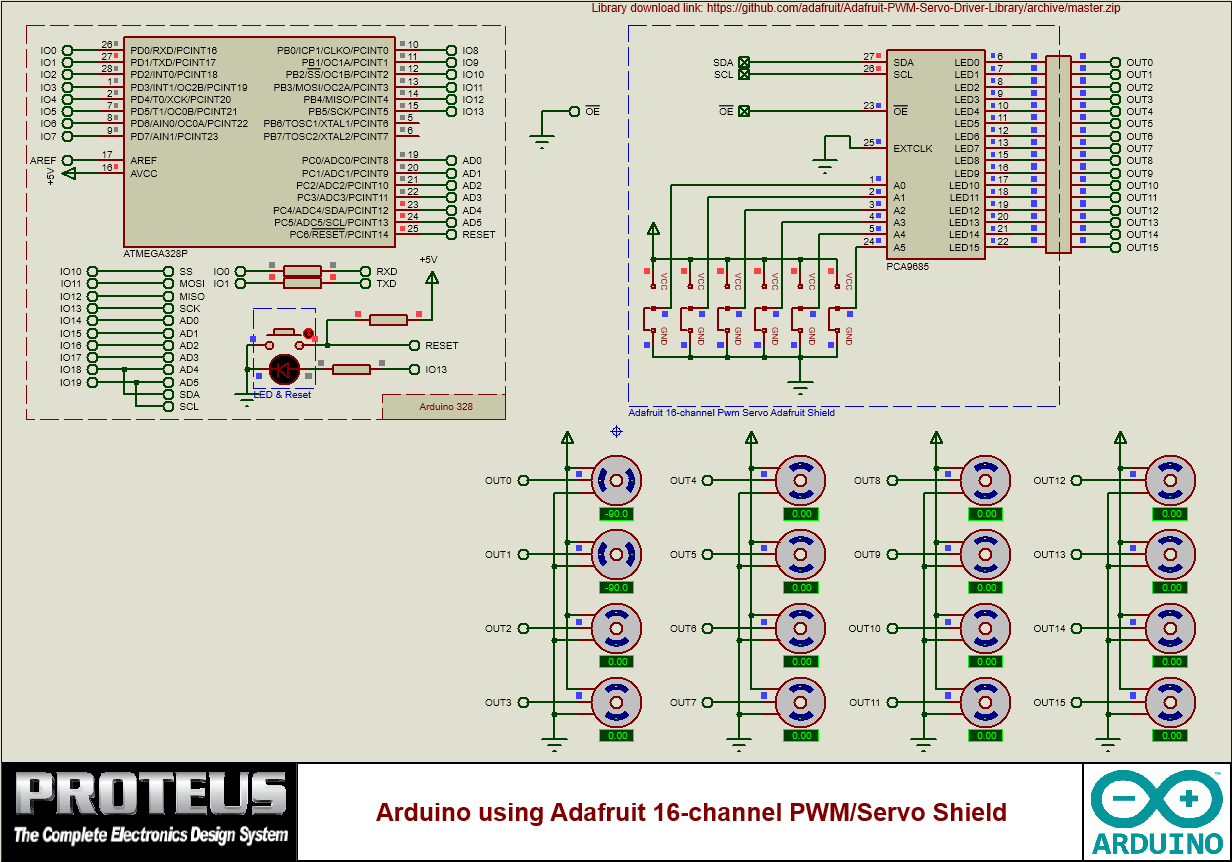 Arduino 16 Channel Pwm Shield - Servo test