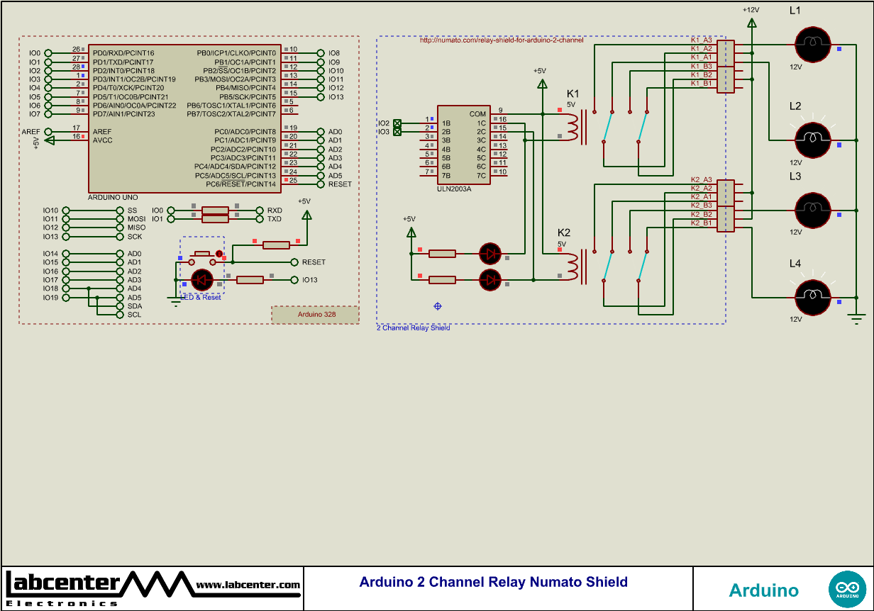 Arduino 2 Channel Relay Numato Shield