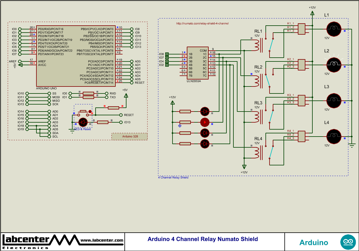 Arduino 4 Channel Relay Numato Shield