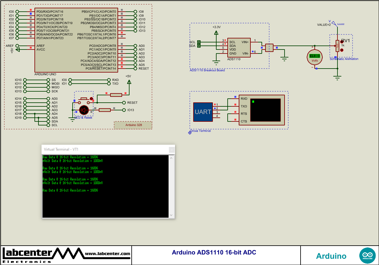 Arduino ADS1110 16-bit ADC