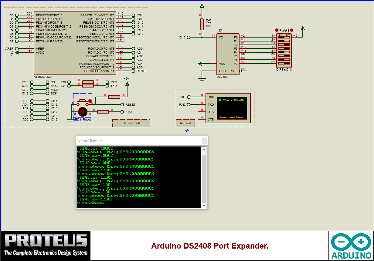 Arduino DS2408 Port Expander Switch