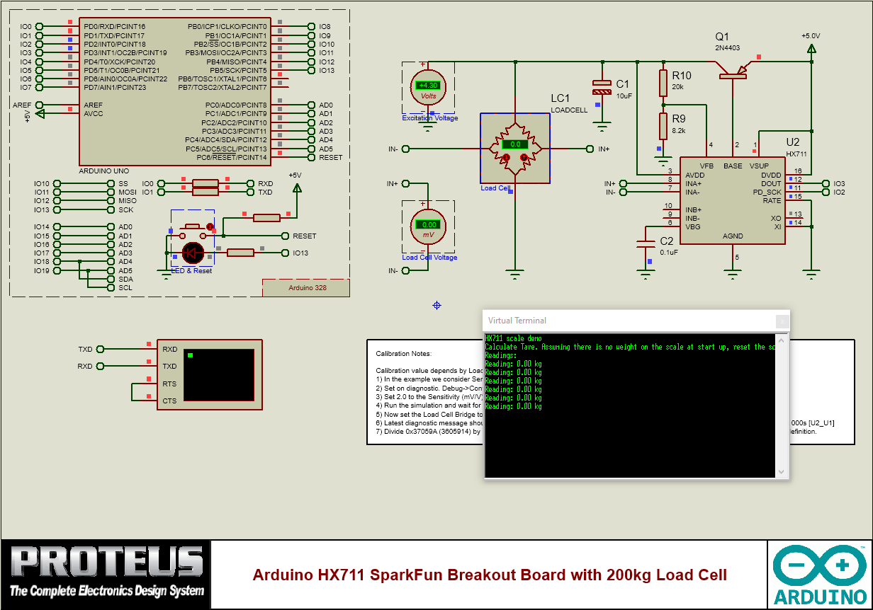 Arduino HX711 SparkFun Breakout Board with 200kg Load Cell
