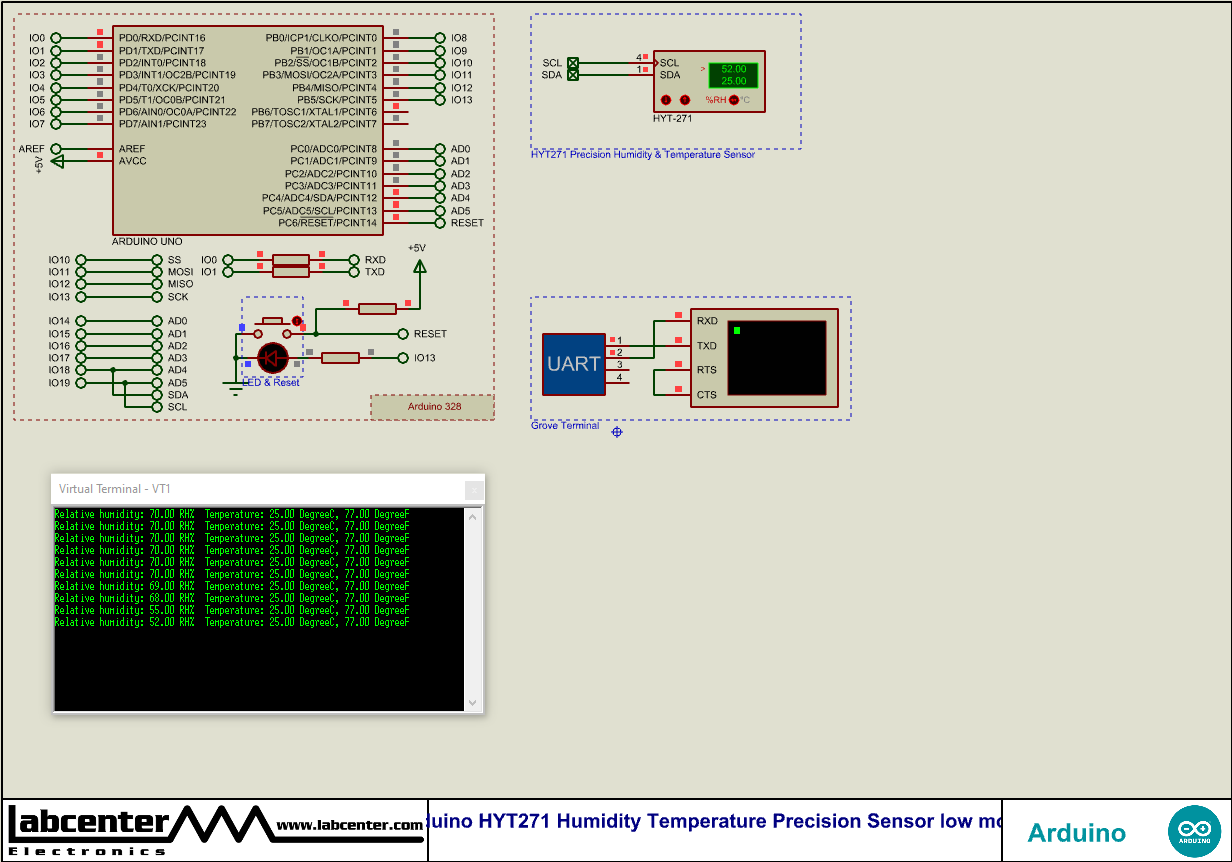 Arduino HYT271 Humidity Temperature Precision Sensor low mode