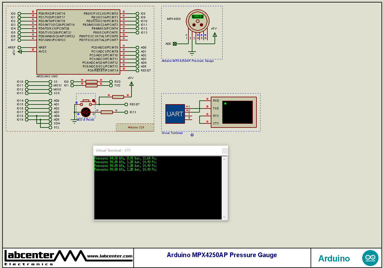 Arduino MPX4250AP Pressure Gauge