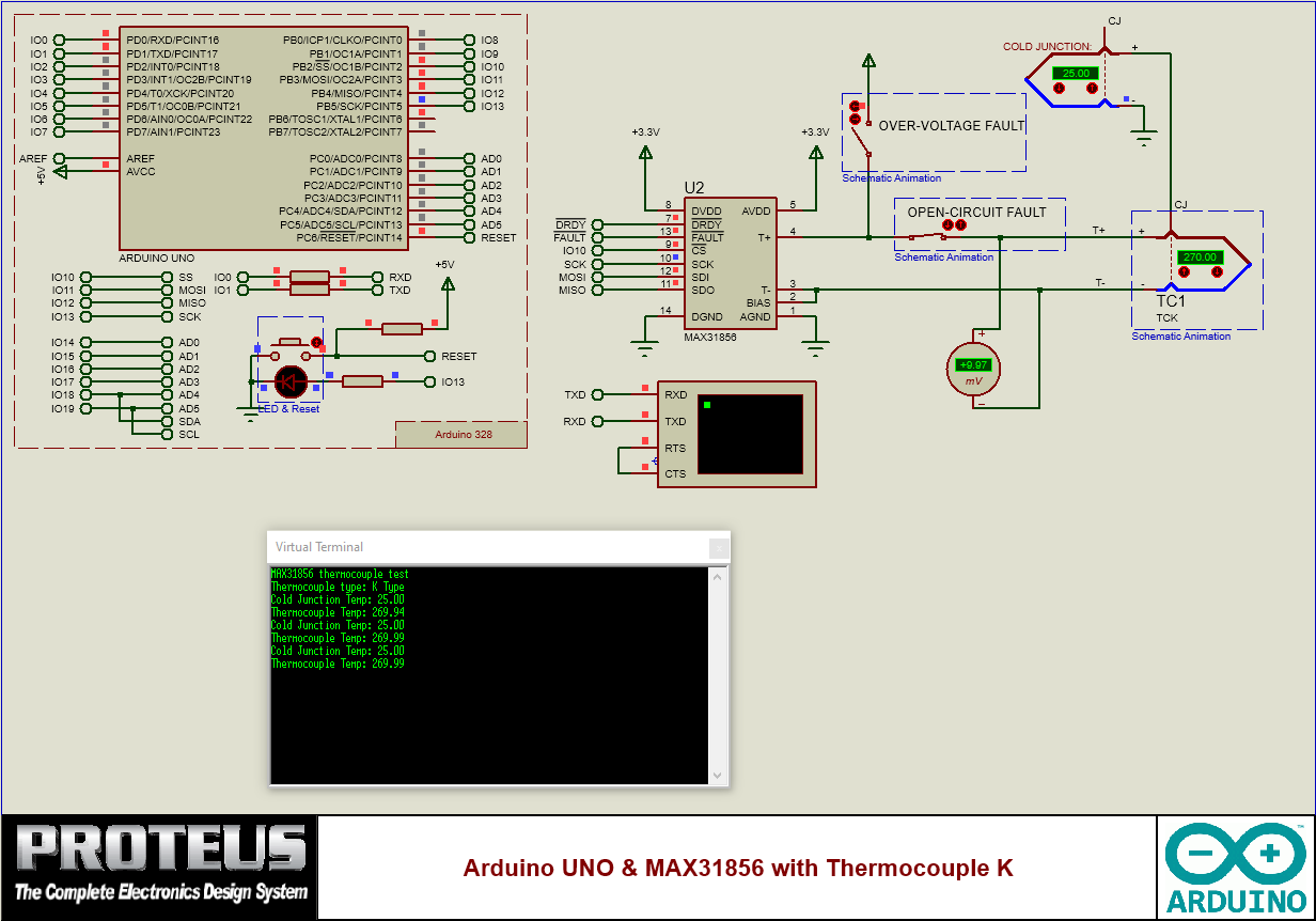 Arduino UNO & MAX31856 with Thermocouple K