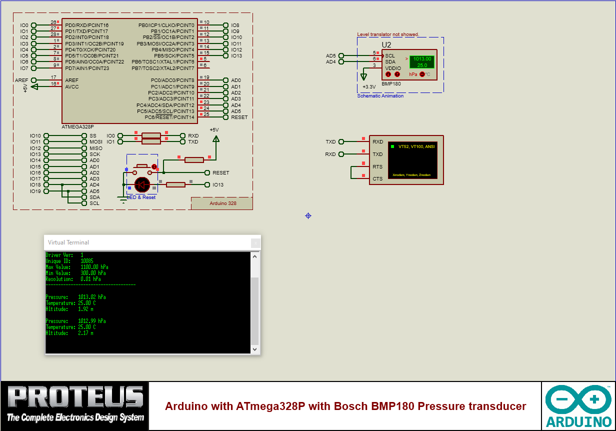Arduino with Bosch BMP180 Pressure Transducer