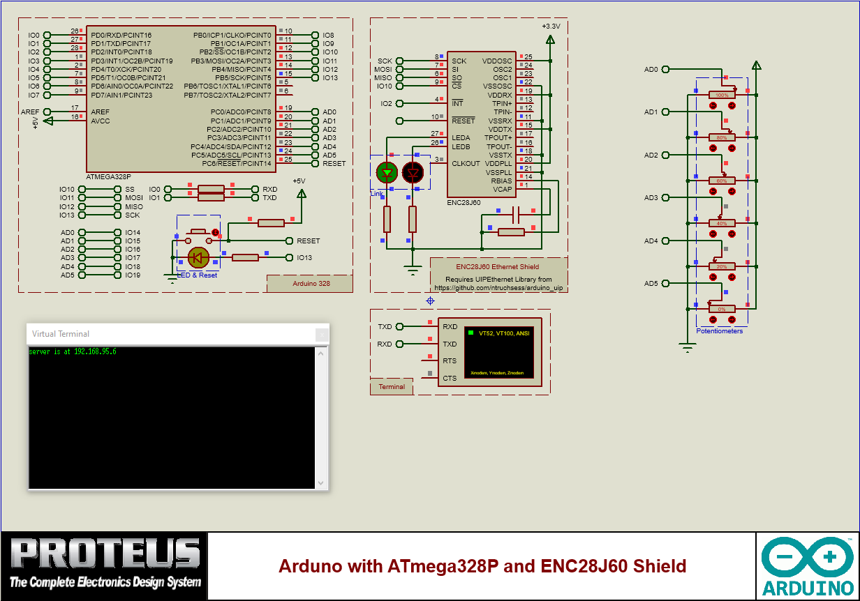 Arduino with ENC28J60 Ethernet Shield
