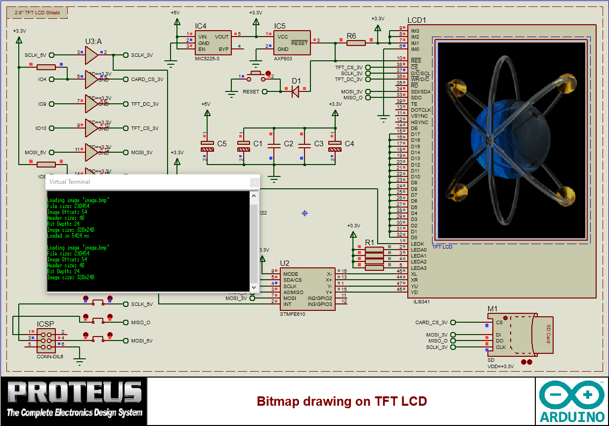 Bitmap drawing on TFT LCD