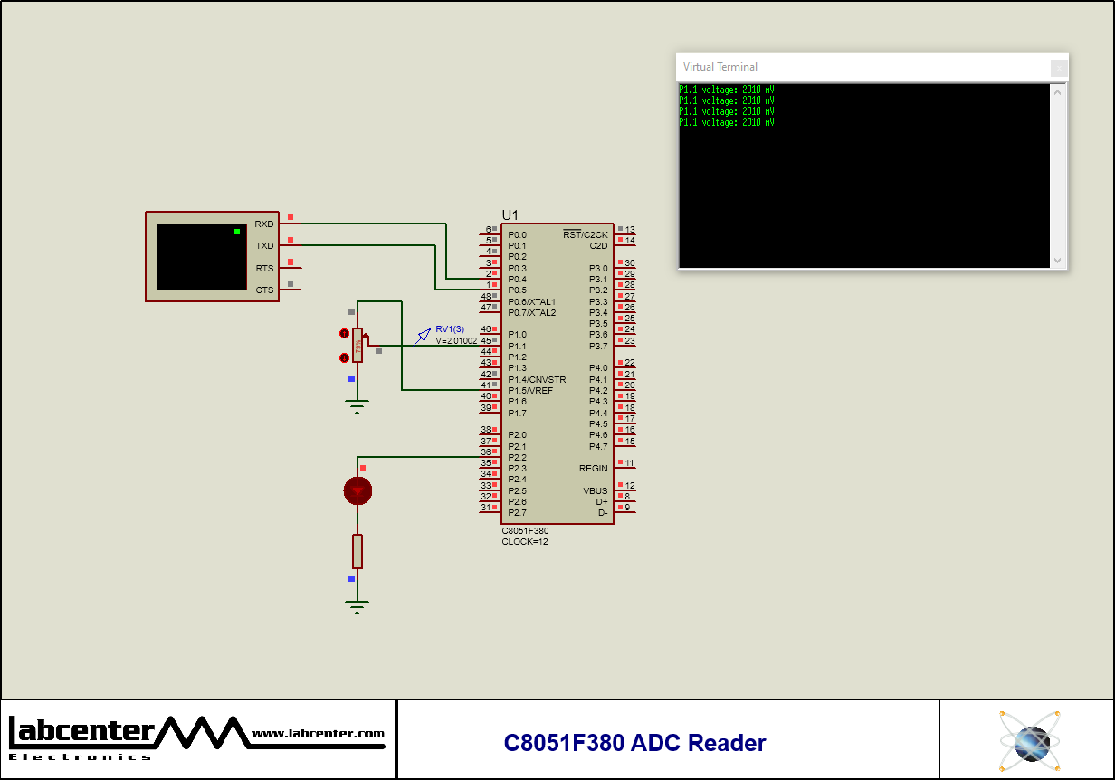 C8051F380 ADC Reader