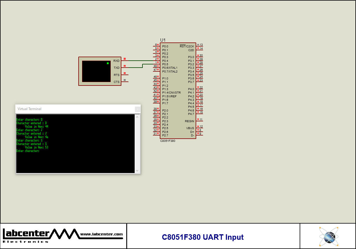 C8051F380 UART Input
