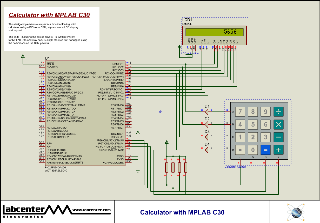 Calculator with MPLAB C30