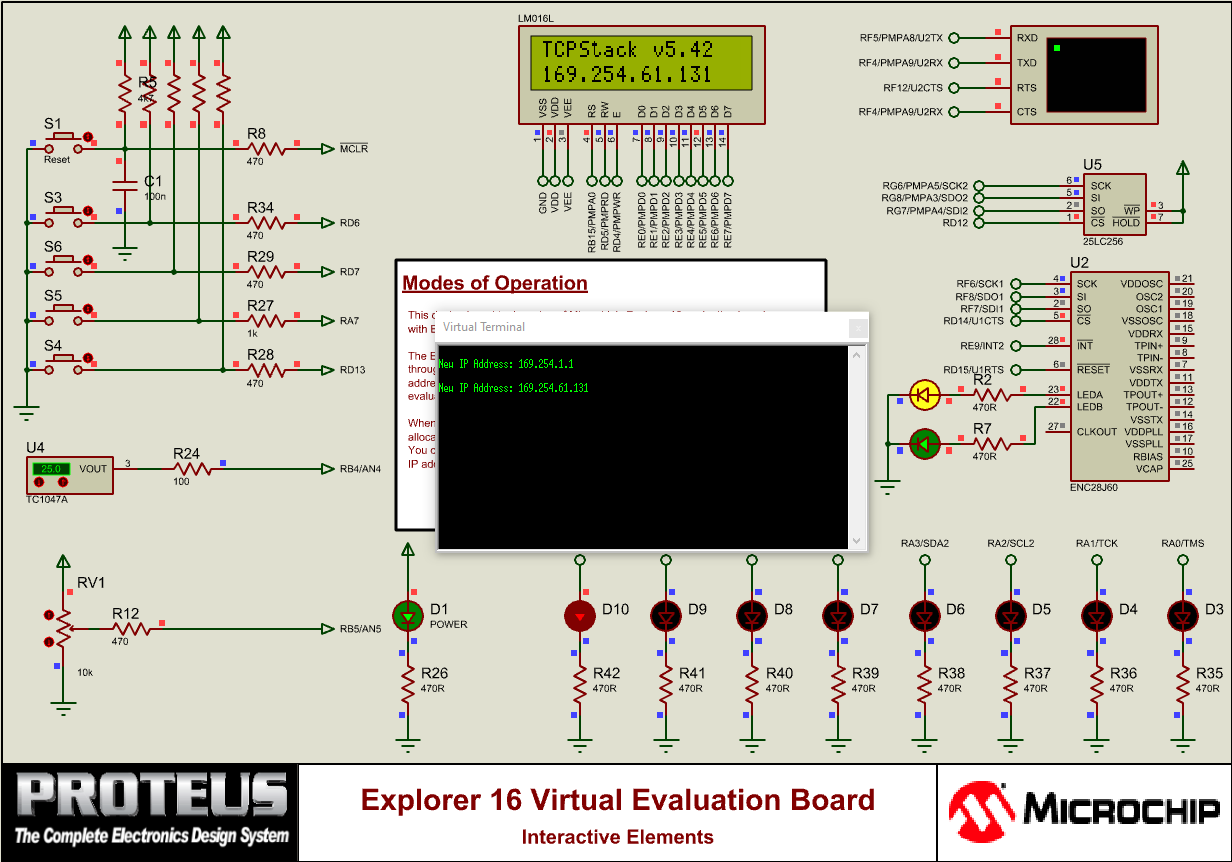 Explorer 16 Virtual Evaluation Board