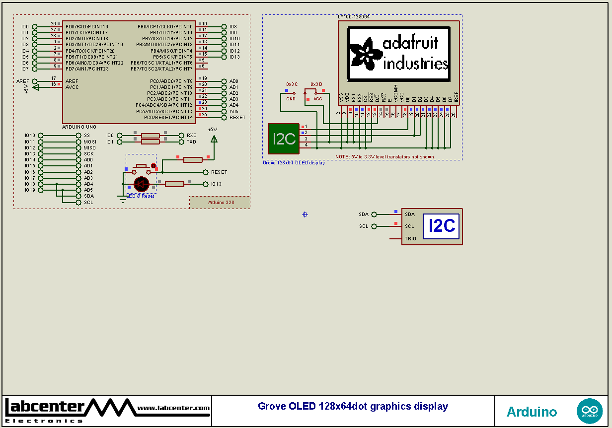 Grove OLED 128x64dot graphics display