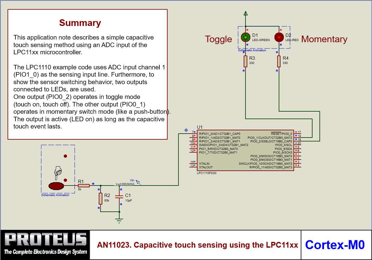 LPC11xx Capacitive Touch Sensing demo
