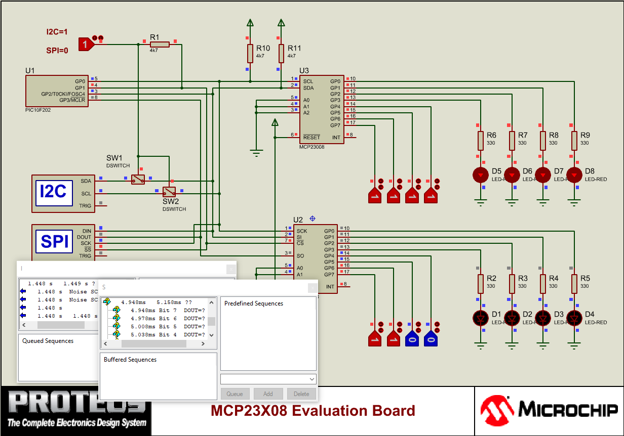 MCP23X08 Evaluation Board