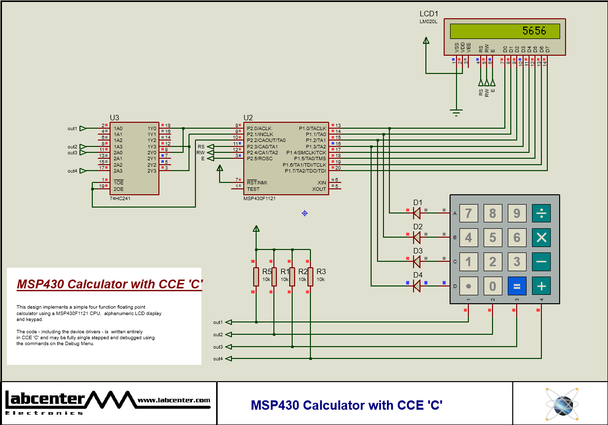 MSP430 Calculator with CCE 'C'