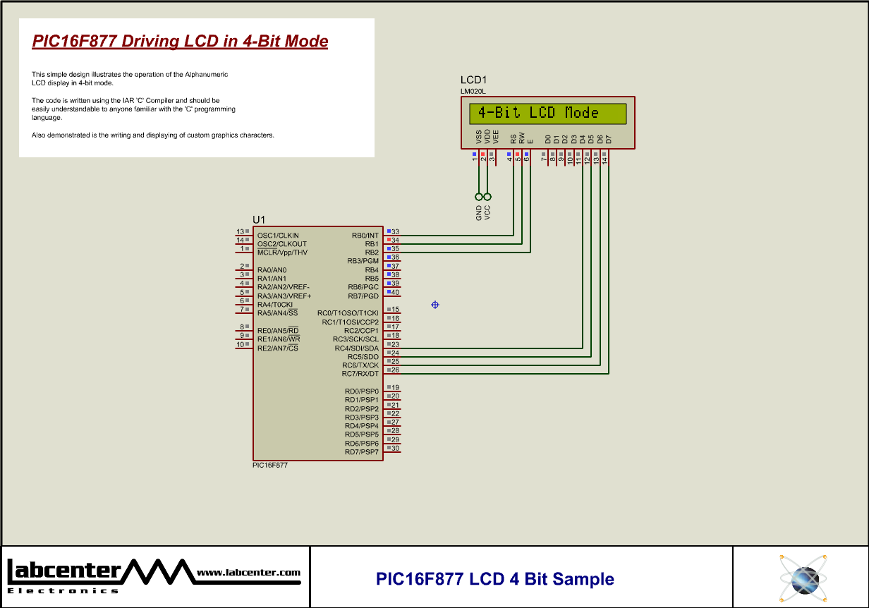 PIC16F877 LCD 4 Bit Sample