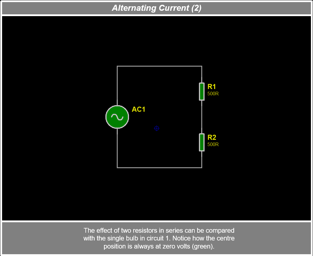 Slow AC with two resistors