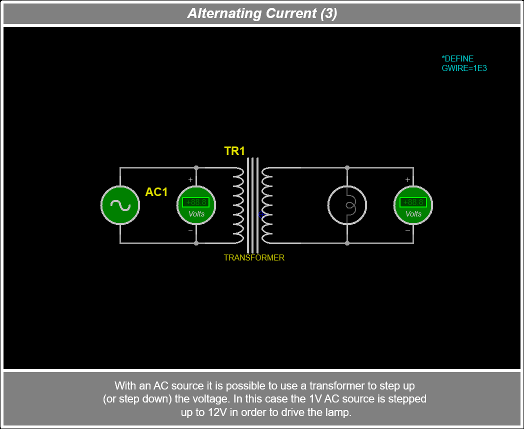 Transformer with lamp