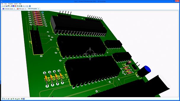 Proteus PCB Design Software can <a href='/step/#importing' target='_blank'>import 3D models in the STEP and IGES formats</a> for use within the 3D viewer and export boards for use in your preferred MCAD software package.