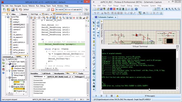 How to slave the Proteus Microchip Simulation software to the MPLABX IDE so that the simulated hardware in the schematic capture can be debugged inside MPLABX.