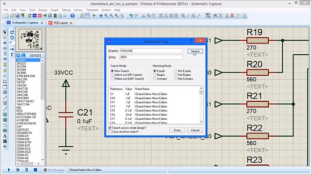 This video shows how to use the Search and Tag function for Proteus schematic capture software.