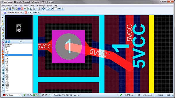 This video shows how to use and adjust the <a href='/blog/pcb-teardrops/' target='_blank'>automatic Teardrop track connections</a> in the PCB Layout software of the Proteus Design Suite for more reliable trace connections.