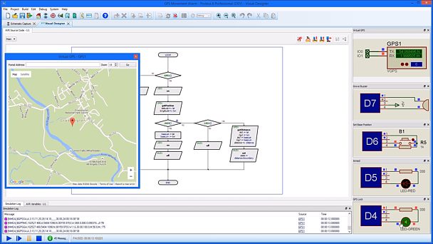 This video shows Visual Designer using the Arduino GPS breakout board using the Proteus Arduino Simulation tools for embedded systems.