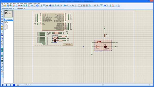 Visual Designer can use Proteus Schematic capture software as a virtual breadboard to create interactive circuits during the simulation for either Arduino or Raspberry Pi.