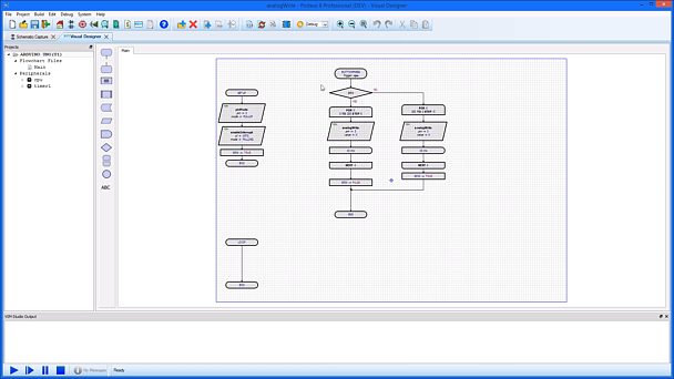 Visual Designer using Proteus Schematic Capture Software as a virtual Breadboard to run a motor with a PWM signal and see the results with the Arduino Simulator.